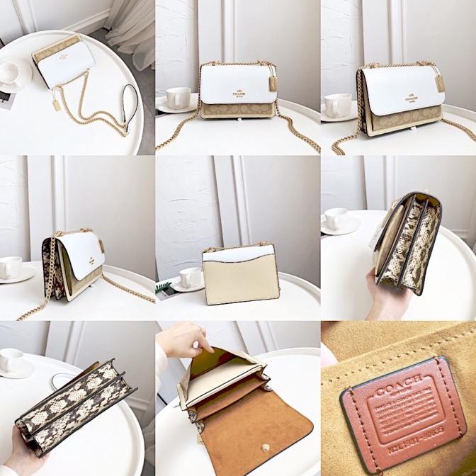 [ORIGINAL] COACH Klare Clamshell In Signature Chalk / Tas Coach Wanita