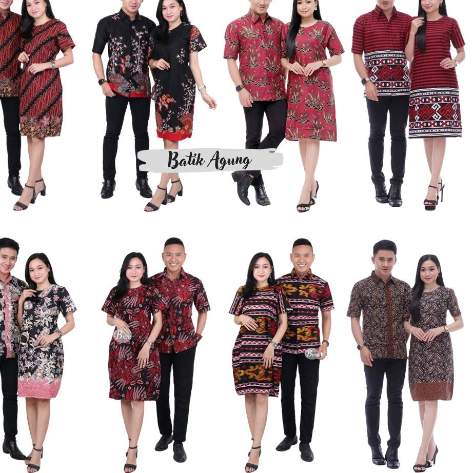 [PRODUK IJZGE] Baju Batik Suami Istri 2021 Pakaian Pria Lengan Pendek Pasangan Ayah Ibu Kapel Kapela