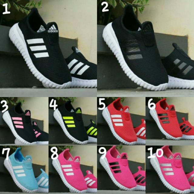 Adidas Tubular Slip On kids. Sepatu sneakers slip on anak. Kado Anak