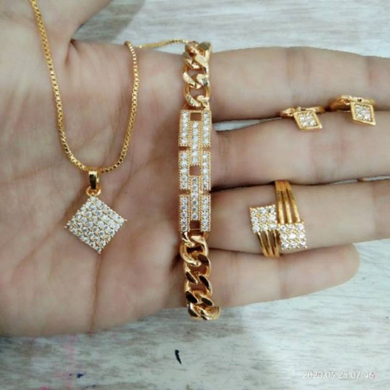 Xuping set perhiasan permata,gold dewasa