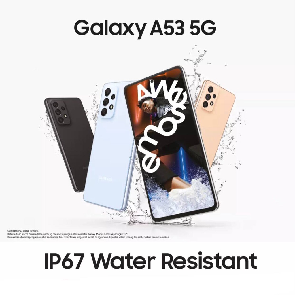 Samsung Galaxy A53 5G [8GB+128GB - 8GB+256GB] Exynos 1280 - 64MP Quad Camera - 32MP Selfie - 6.5&quot; Super AMOLED - NFC - IP67 dust/water resistant Garansi Resmi Sein 1 Tahun