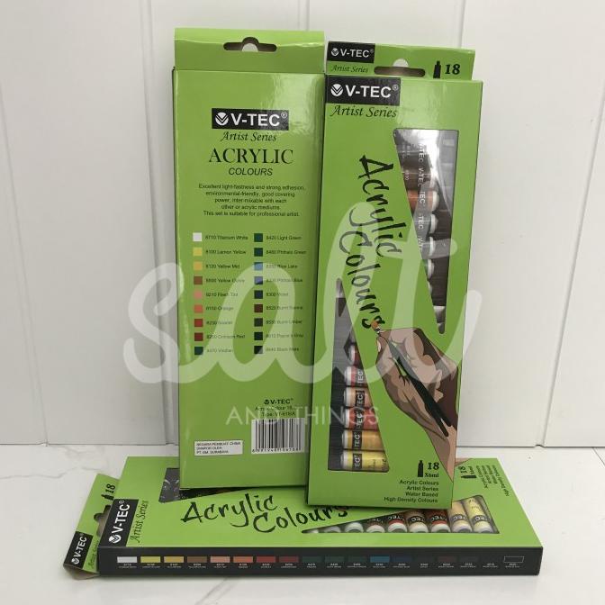 

Kualitas terbaik] V-Tec Acrylic Color Set 18 - 618A / Cat Akrilik V-Tec 618-A