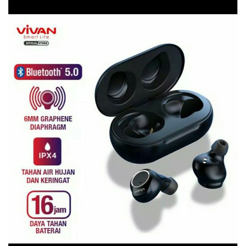 Wireless Bluetooth TWS Vivan Liberty T100 Earbuds Earphone Bluetooth