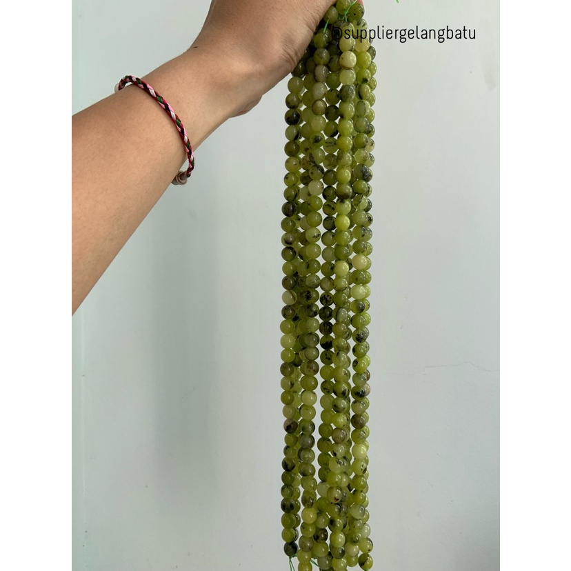 batu prehnite 10mm garnet kuning hijau aksesoris bahan kreasi akik bahan kalung gelang kerajinan tangan craft manik