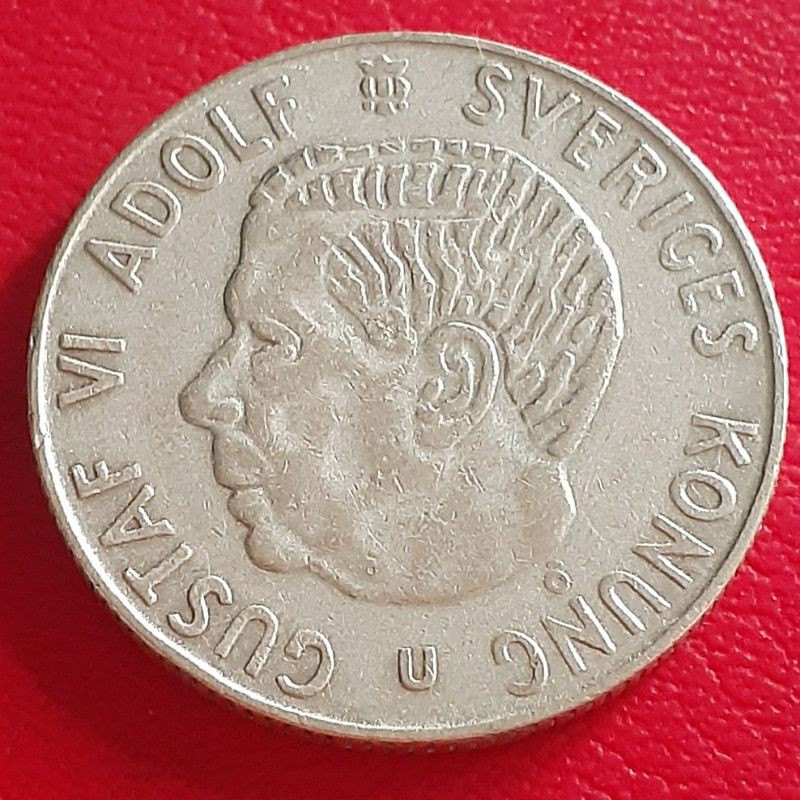 Uang Koin Perak Kuno 1 Krona Swedia Tahun 1964 Silver Coin