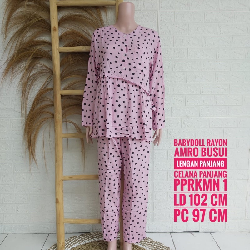 *Setelan Rayon Kimono AMRO Lengan Panjang Celana Panjang (PPRKMN)