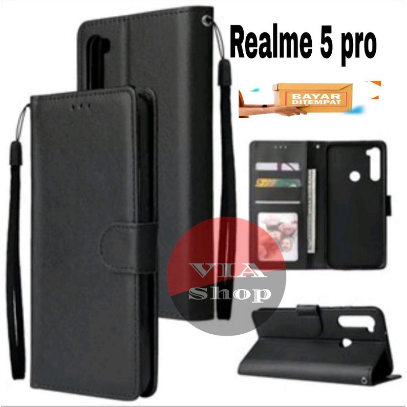 SARUNG DOMPET HP REALME 5 PRO / FLIP CASE WALLET LEATHER FOR REALME 5 PRO