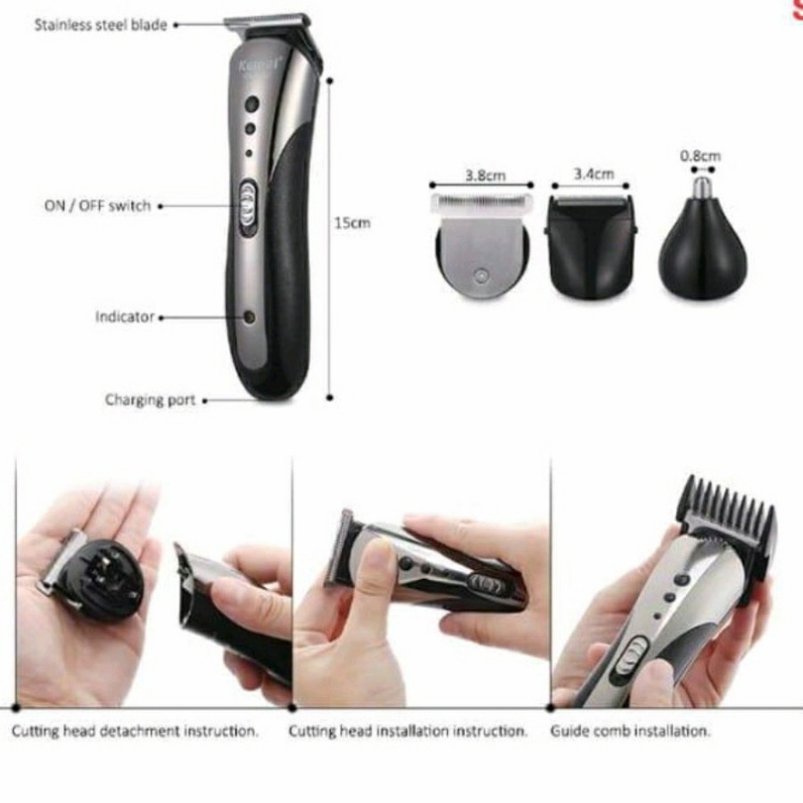 Alat Cukur Rambut Elektrik - Professional Hair Clipper 3 In 1 KM MB
