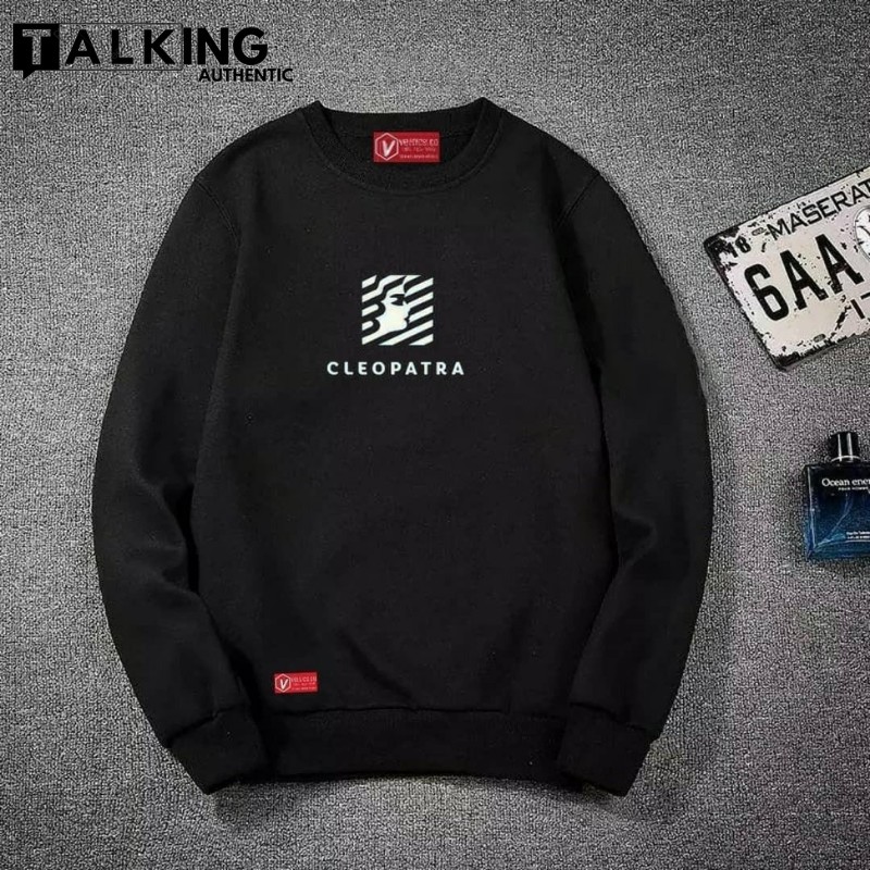 Crewneck Oblong Hitam Cowok Sweatshirt Wanita Pria Kekinian Murah Sweater Krunek Kardigan Jumbo