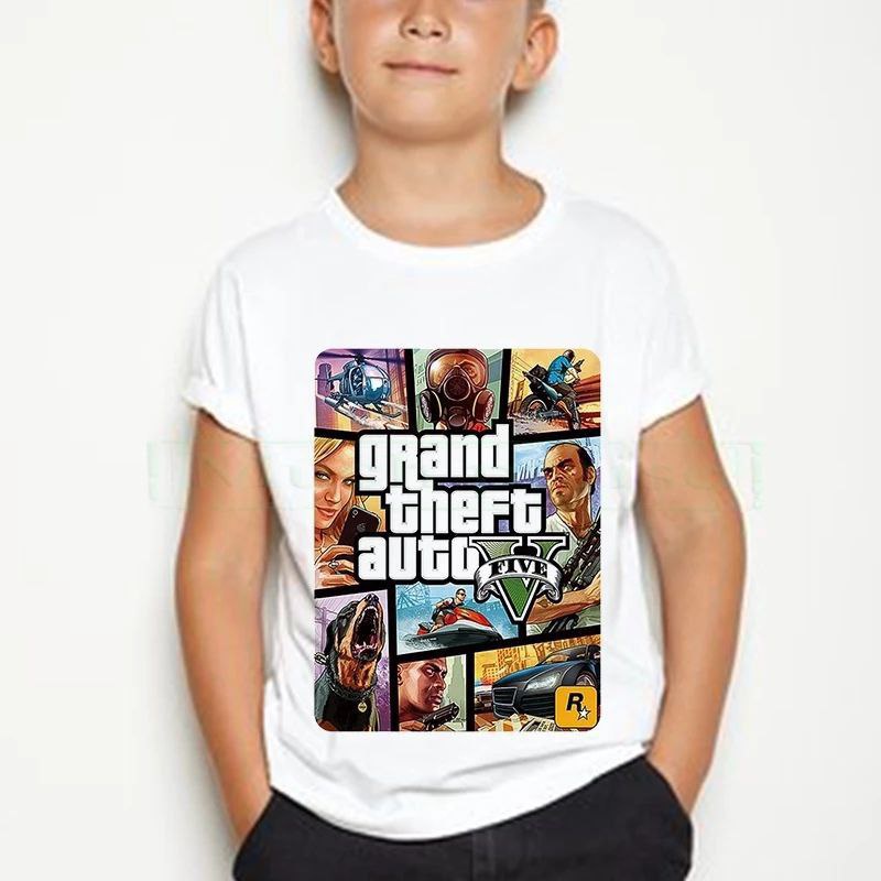 Clothing May - Kaos Anak GTA 5 Playstation Karakter Kaos Anak Koas Dewasa Anak Karater Distro Kekinin T Shirt Tshirt T-Shirt Premium Murah