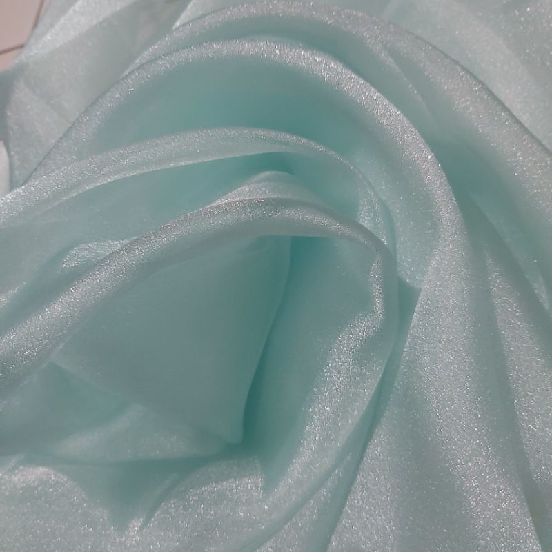 kain organza pasir/crinkle metalik/sparle gliter/organza crystal