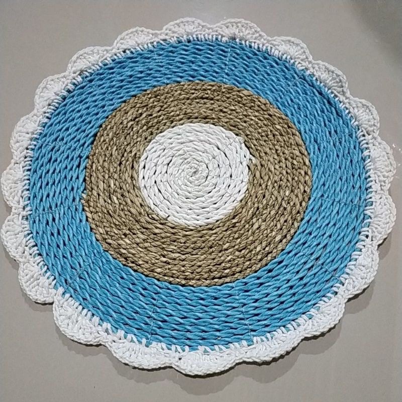 placemate/Alas piring/Alas Meja/Hiasan Dinding Seagrass Renda 35cm