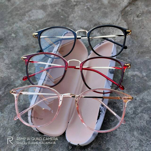 FRAME BULAT PLASTIK TITANIUM KACAMATA PAKET ANTIRADIASI PHOTOCROMIC