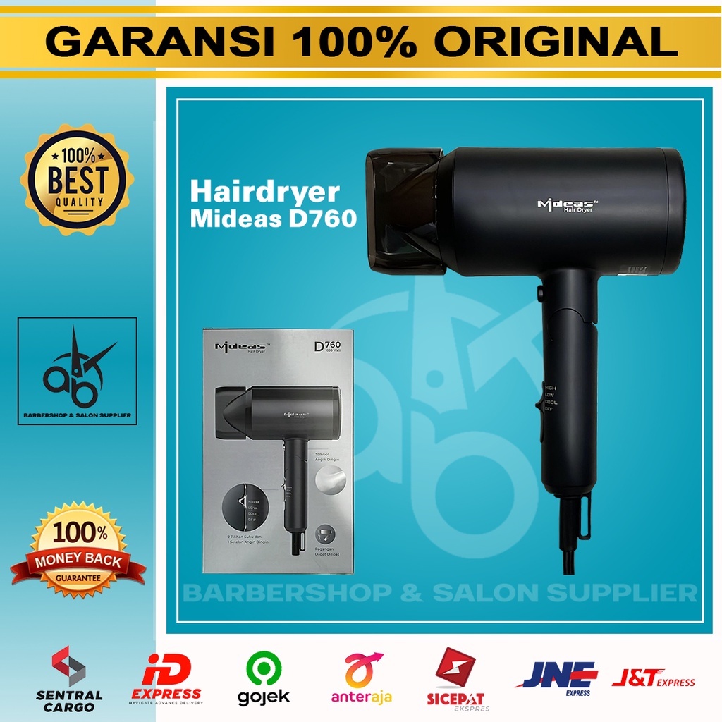 Hairdryer Mideas D760 Pengering Rambut 1000 Watt Salon dan Barber