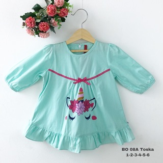 BO 08 A blus anak  katun baju  atasan  anak  katun baju  