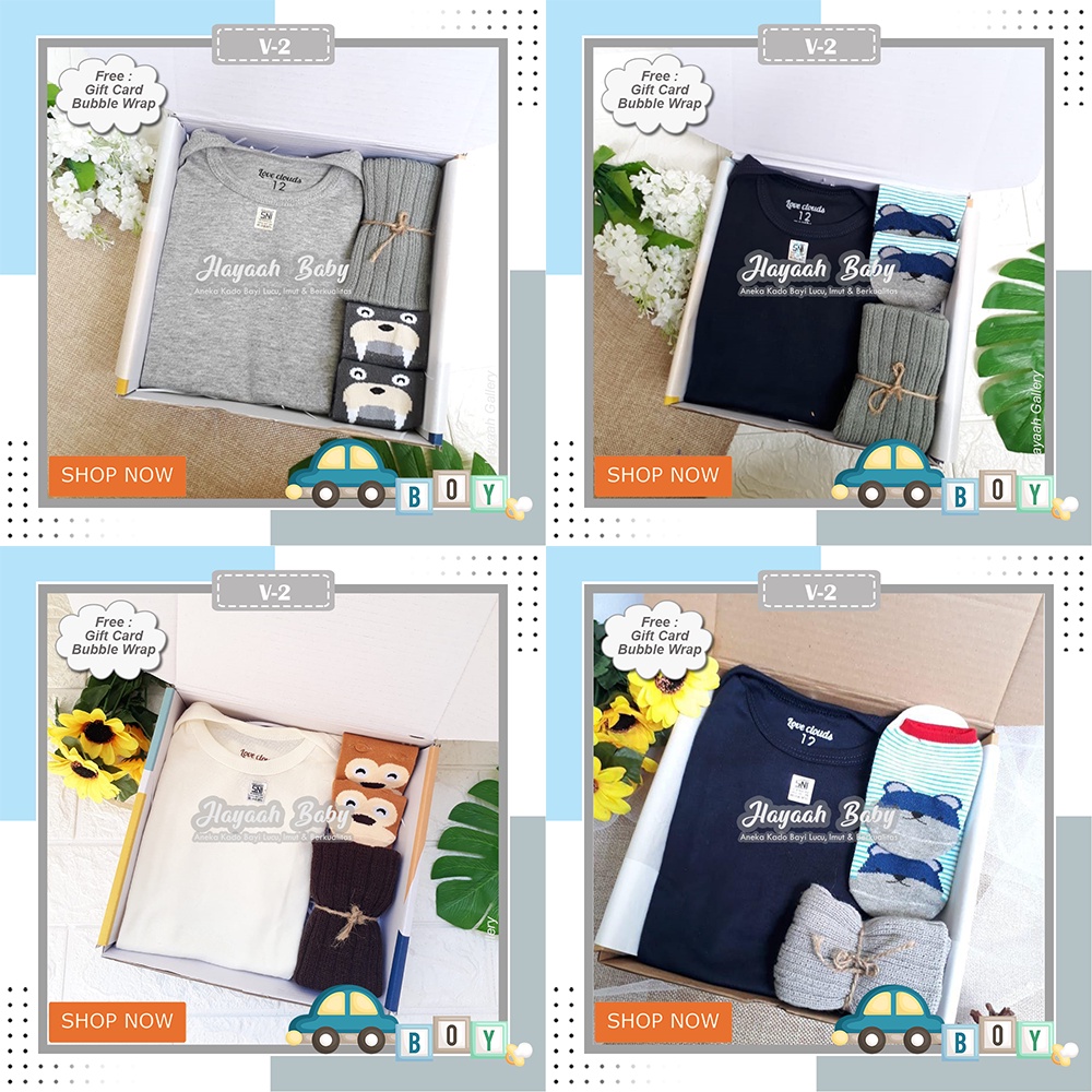 BABY HAMPERS NEWBORN Kado Bayi Cowok Parcel Bayi Laki laki Baby Gift Kekinian-V2 (Tanya Stok)