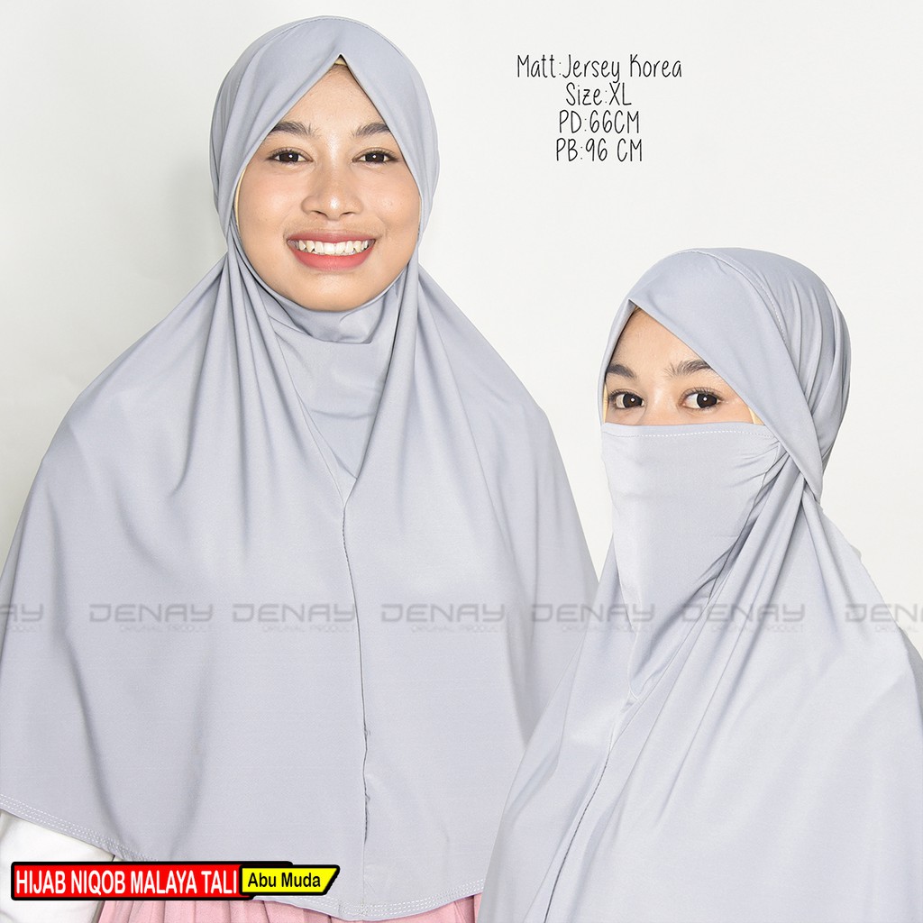 TOKODENAY - Hijab Masker - Niqab Malaya 2in1 - Bahan Jersey - Jilbab Wanita Muslimah - Best Seller