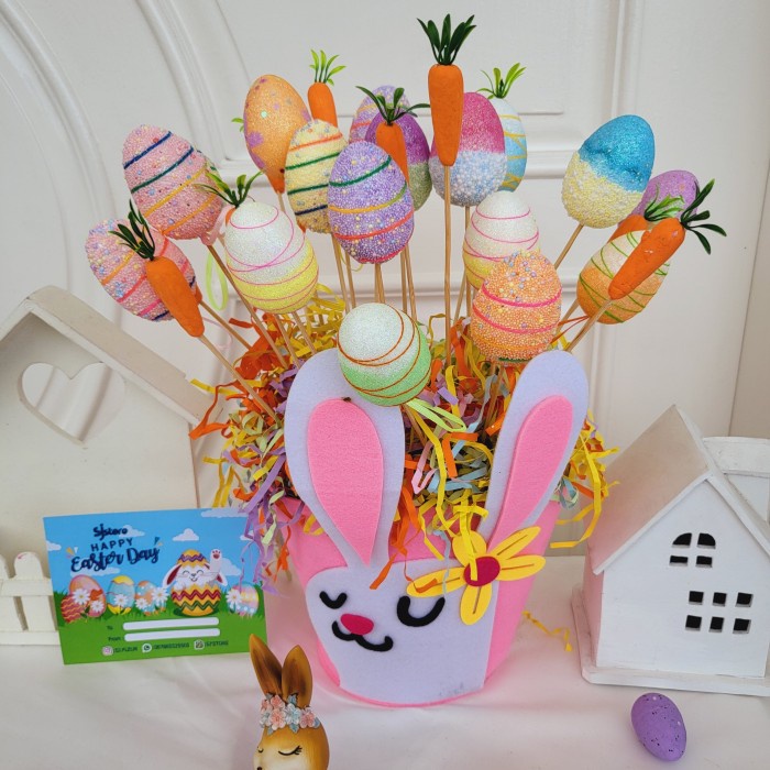 

Paket dekorasi box hampers easter bunny eggs kelinci telur paskah 193