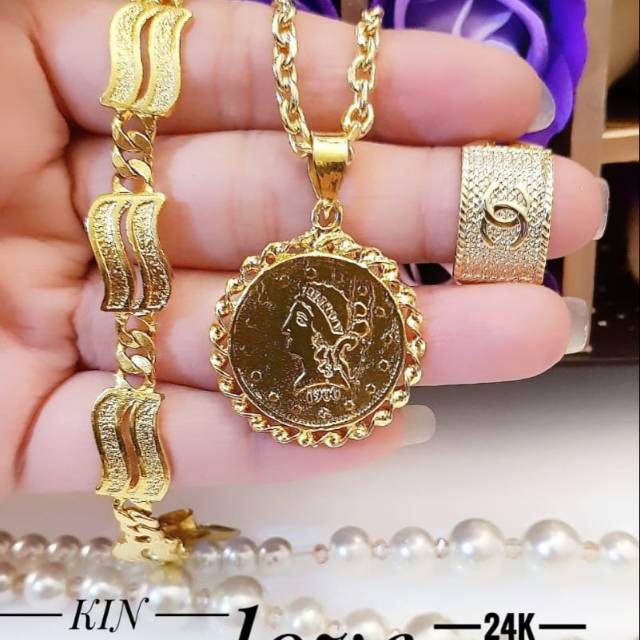 Xuping set perhiasan lapis emas 24k 2718h