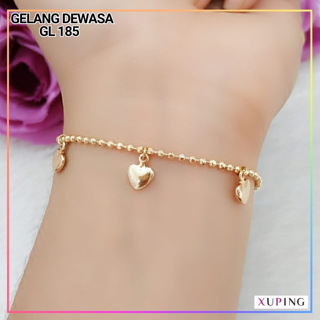 Gelang xuping ori gelang dewasa/remaja rantai merica love simple perhiasan wanita lapis emas gold GL 185