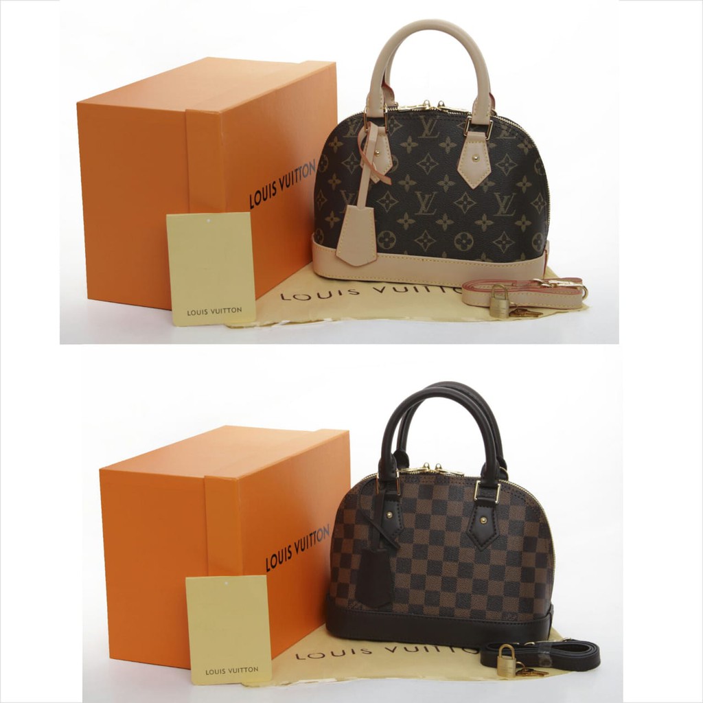 SUPPLIER TAS BRANDED Tas LV Alma BB Top Handle Canvas Semprem Box 91606