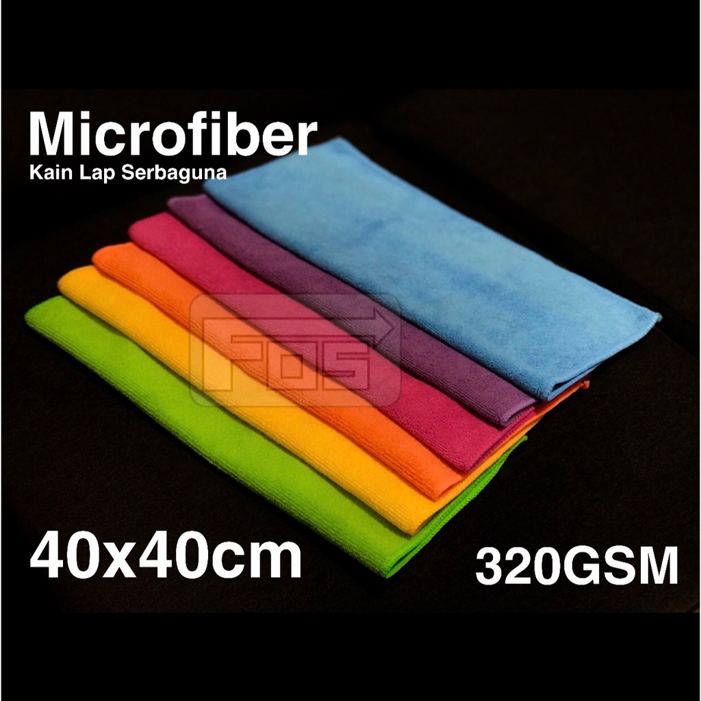 Microfiber Uk.40x40cm 320gsm Kain Lap Halus Dan Serbaguna