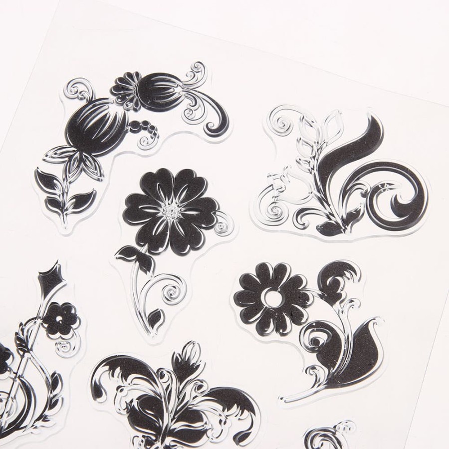 Clear Stamp (Stempel Transparan/Bening) - Curly Branch Corner