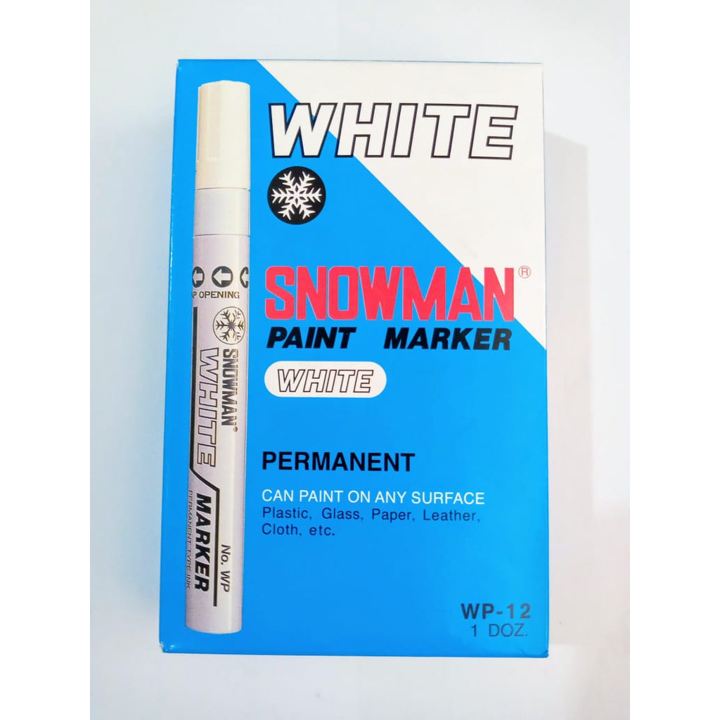 JG - Spidol White Paint Marker Putih / Emas / Silver Permanen asli Snowman MURAH BAGUS