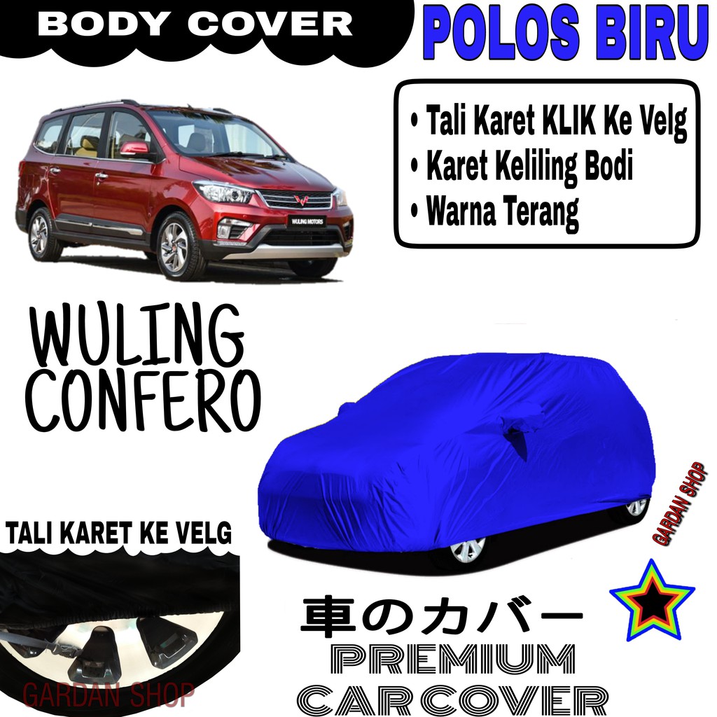 Sarung Mobil WULING CONFERO Polos BIRU Body Cover Penutup Body Confero PREMIUM Biru