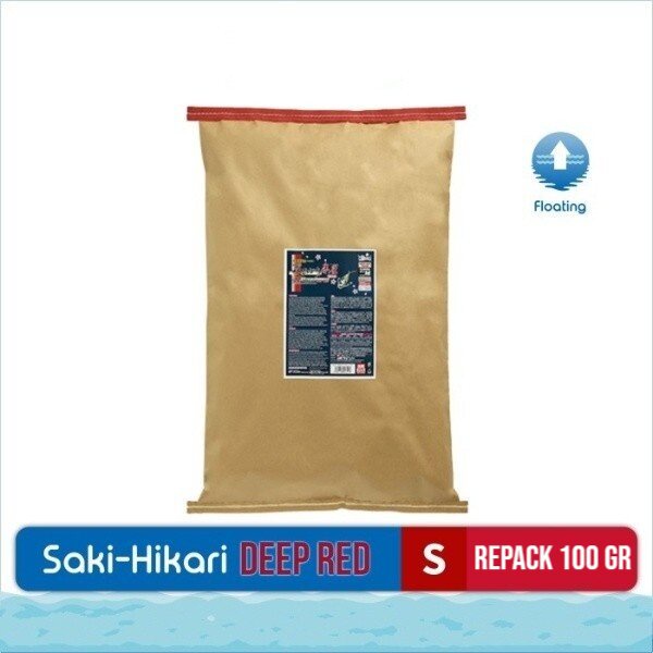 Saki Hikari Deep Red Size S Small Floating Repack 100gr 100 gram Pakan