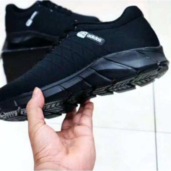 Terbaik sepatu sekolah hitam polos adidas neo embossed silang pria wanita model sport x1