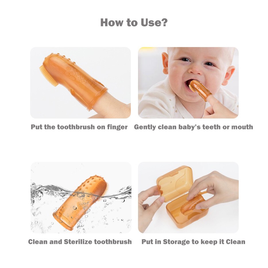 Baby Premium Silicone Finger Toothbrush / Sikat Gigi Bayi / Sikat Gigi Silikon / Sikat Gigi Jari