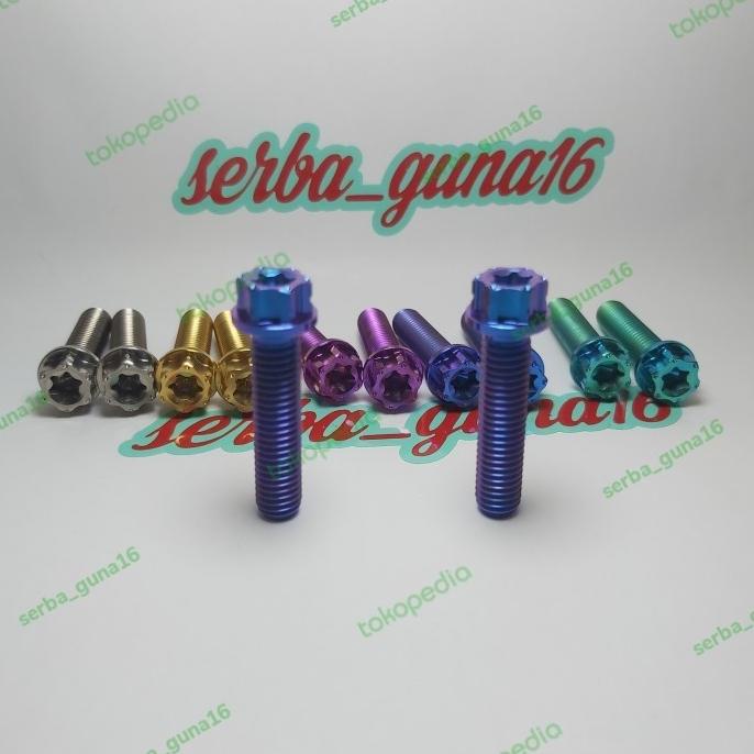 Baut Mur Pengencang Baut Titanium M8(-)Gr5 Bintang