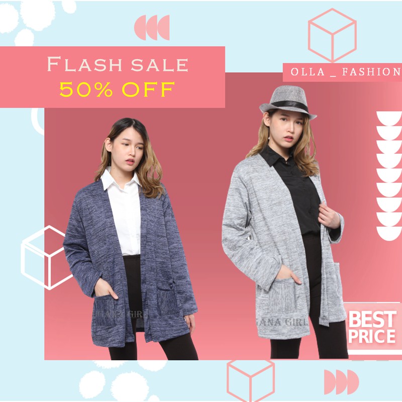 OFF - Cardigan Jumbo Cardigan Wanita XL Cardigan Lengan Panjang Cardigan Murah Kekinian CRGIGI