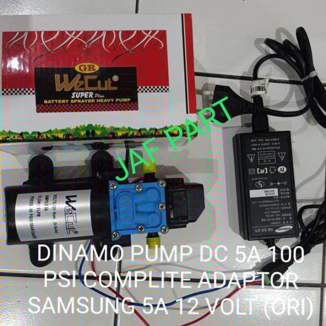DINAMO PUMP DC 5A 100 PSI LENGKAP ADAPTOR  SAMSUNG 5A 12 VOLT (ORI)