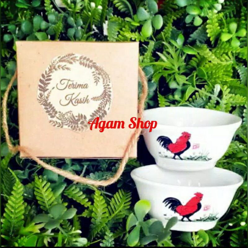 

souvenir mangkuk ayam kemas box coklat isi 48 pcs