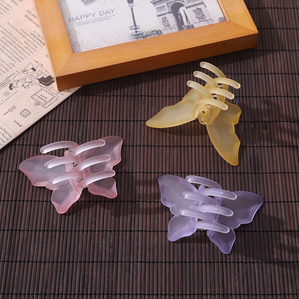 Jepit Rambut Model Butterfly Jelly 6 Warna Translucent Gaya Korea Untuk Wanita