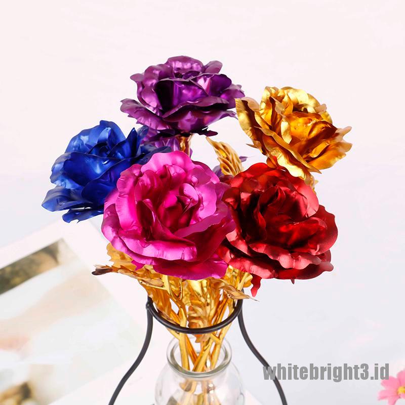 ❤WHITE3❤ 24k gold plated golden rose flowers anniversary valentine's day lovers'