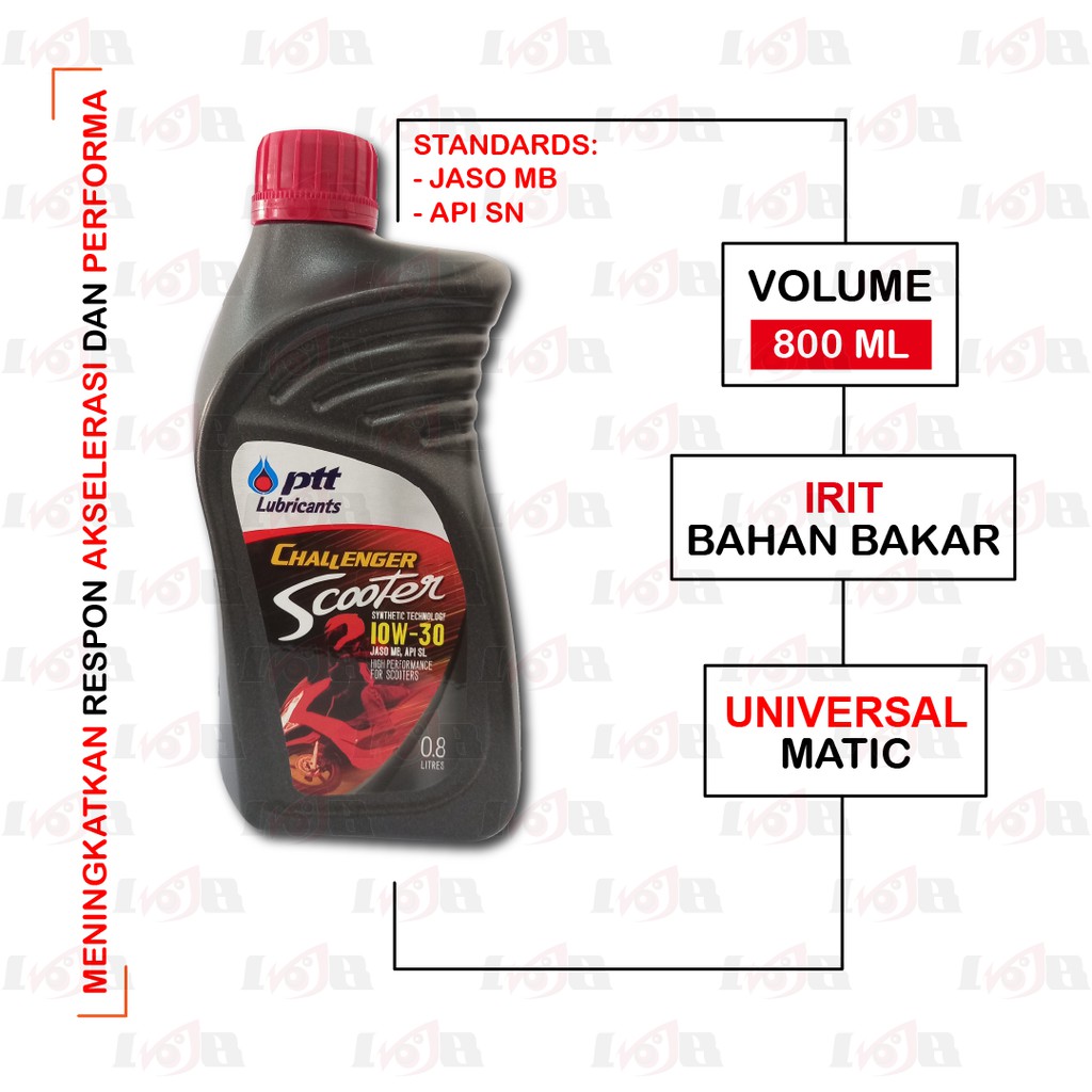 Oli PTT Matic Scooter Challenger 10W30 JASO MB Lubricants Oil Motor Matik Universal 800ml