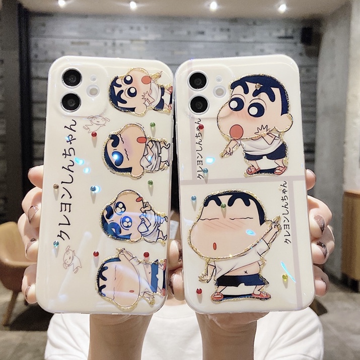 Wrist strap case iphone 12 pro max 12mini 11 pro max X/Xs max XR 7/8/se2020 7plus/8plus cartoon Crayon Shin-Chan all-inclusive soft case iphone anti-drop