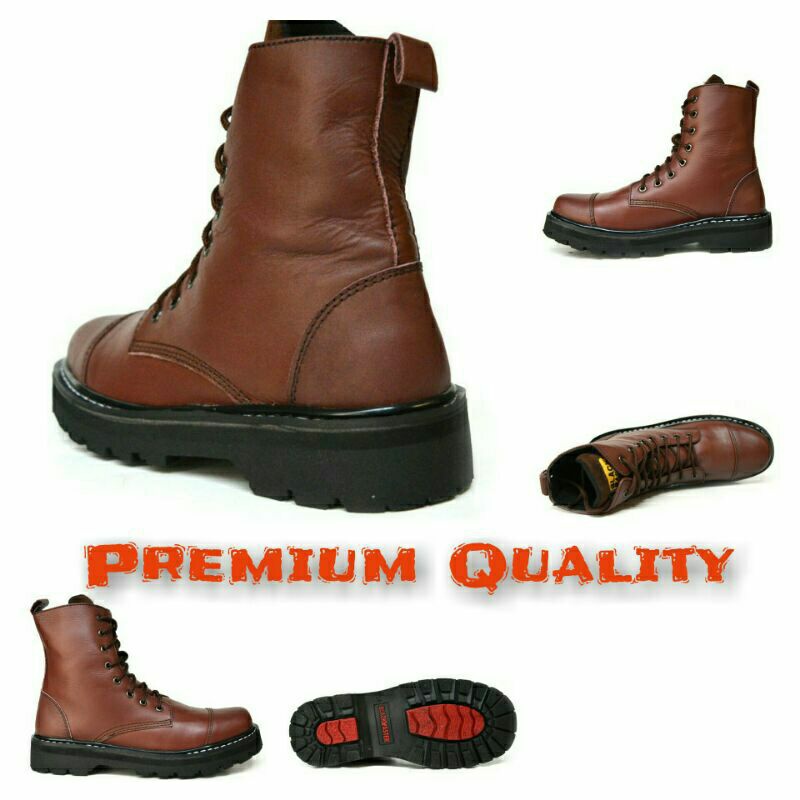 premium Quality safety Boots kulit original pria black master/sepatu underground/sepatu kulit/sepatu