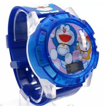 Jam tangan anak doraemon proyektor LED Suara