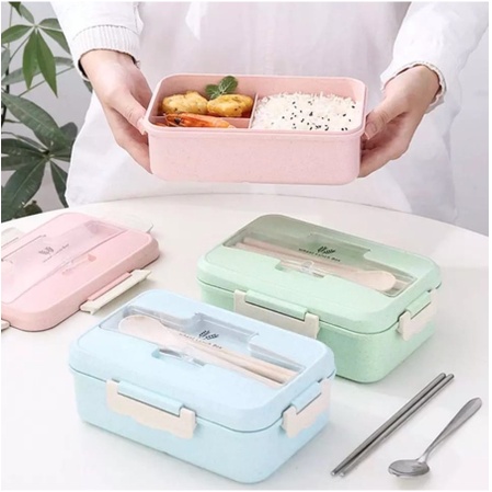 [ Cinicini ] Lunch Box Jerami Set Kotak Bekal Makanan Bekal Makanan [ J-001 ]