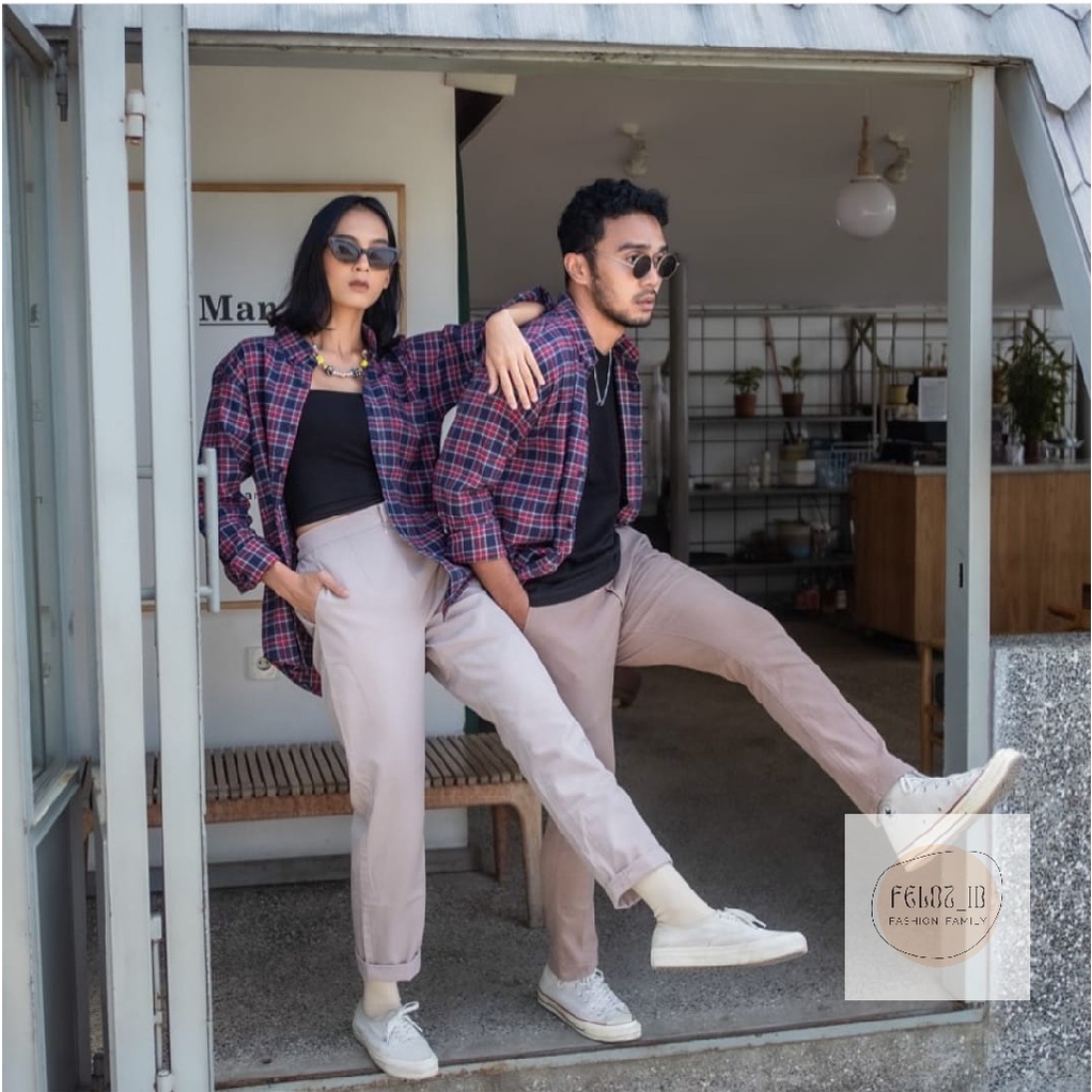 Benhill Kemeja Couple Kotak Flannel Kotak Hijau / Zara Flannel Couple Flanel Pria / Fashion Kemeja F