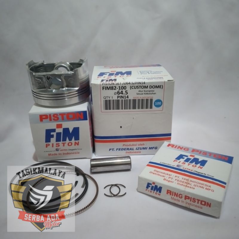 PISTON KIT SEHER KIT FIM 82 CUSTOM DOME MENTAH PEN 14 DIAMETER 63.5, 64, 64.5, 65