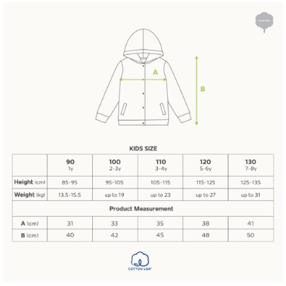 HAMAKO - Hoodie Cardigan - Jaket Anak Unisex Cotton USA