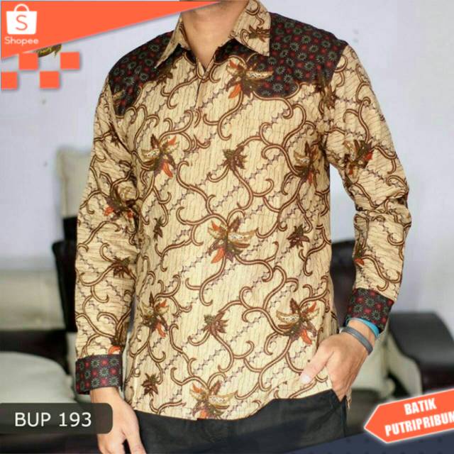 Risna Batik Hrb 026 Kenongo Kemeja Batik Hitam Manis Hem Pendek Pekalongan M L Xl Terlaris Terbaru