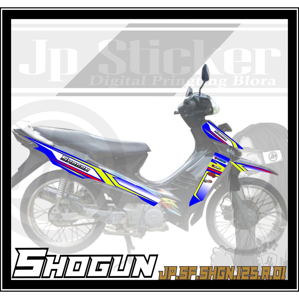 Sticker Striping Shogun 125R - Stiker Aksesoris Body Motor Suzuki SHOGUN 125 List Variasi Hologram J