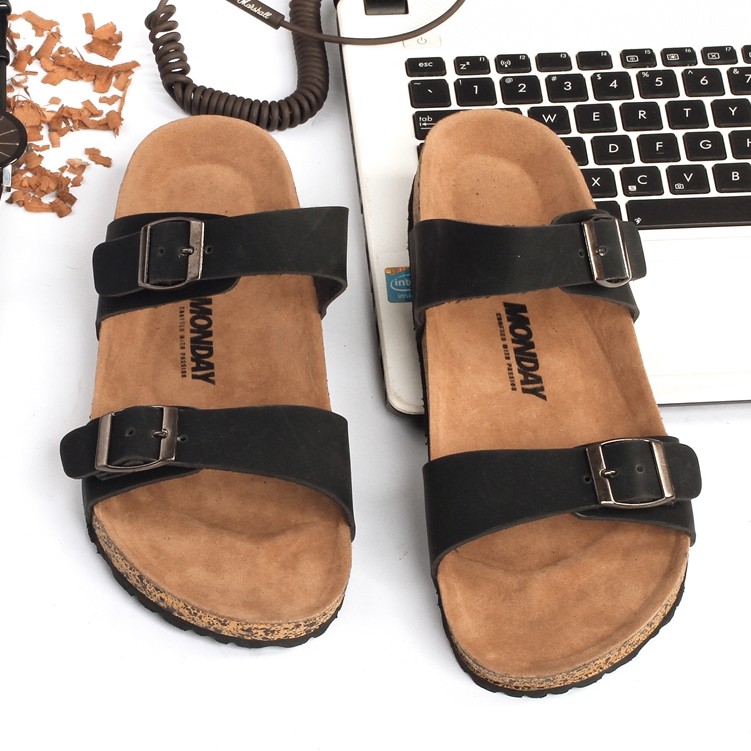 SILVA BROWN |FORIND x Monday| Original Sendal Jepit Kulit Santai Kasual Pria/Cowok Sandal Footwear