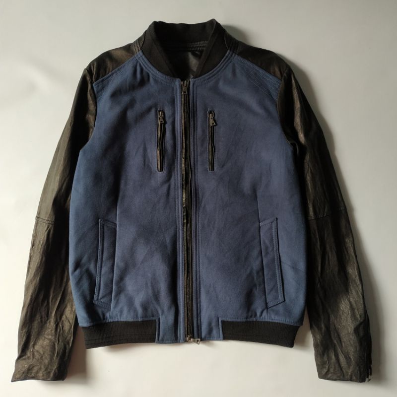 Jaket Lengan Kulit Tebal Original Second